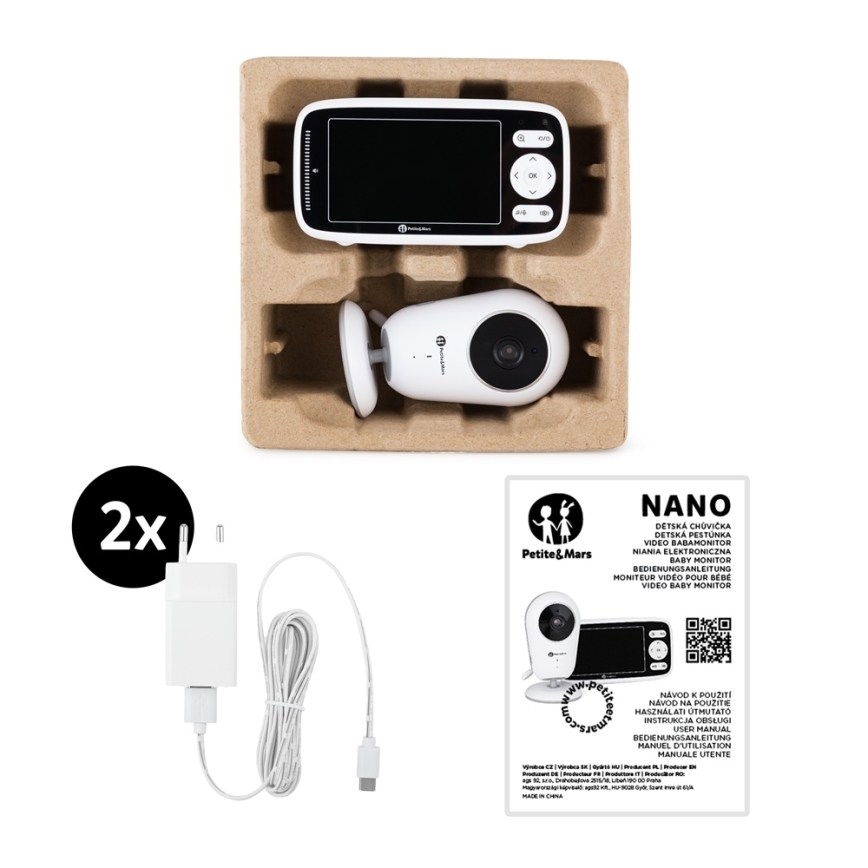 PETITE&MARS - Baby monitor con display NANO 4.0 3,7V 1760 mAh
