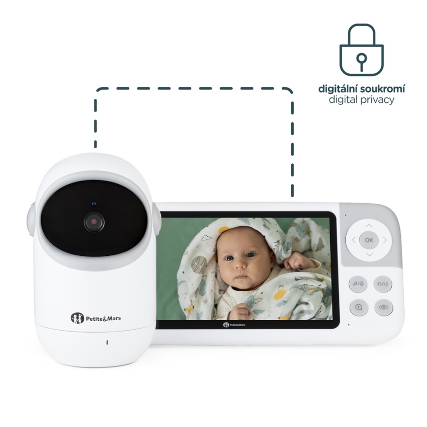 PETITE&MARS - Baby monitor con schermo EVE 5.0 3,8V 3050 mAh