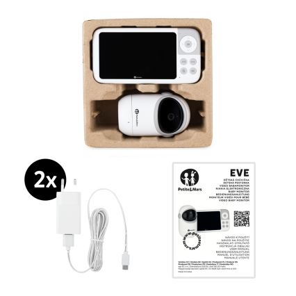PETITE&MARS - Baby monitor con schermo EVE 5.0 3,8V 3050 mAh