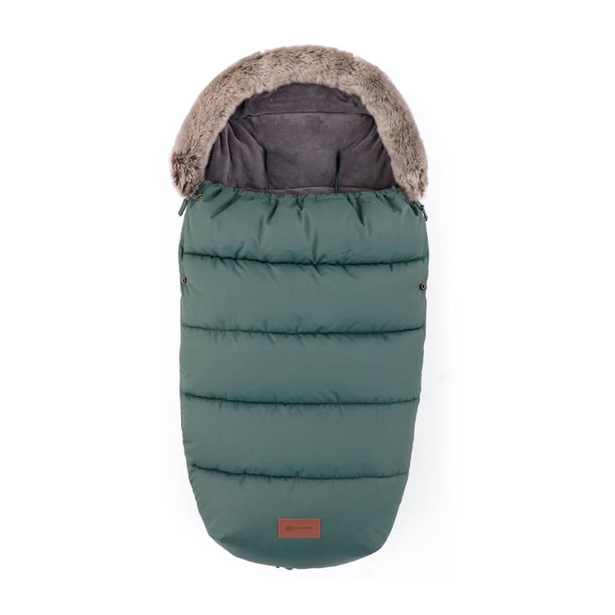 PETITE&MARS - ENSEMBLE Chancelière 4 en 1 COMFY + moufles pour poussette FURRY Kaki