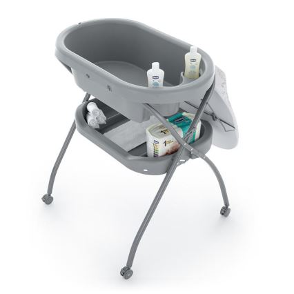 PETITE&MARS - Fasciatoio con vasca da bagno SPA 3in1 grigio
