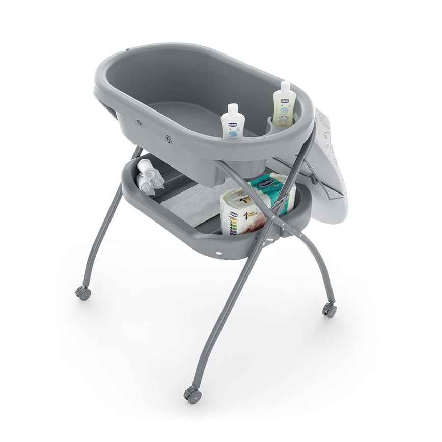 PETITE&MARS - Fasciatoio con vasca da bagno SPA 3in1 grigio