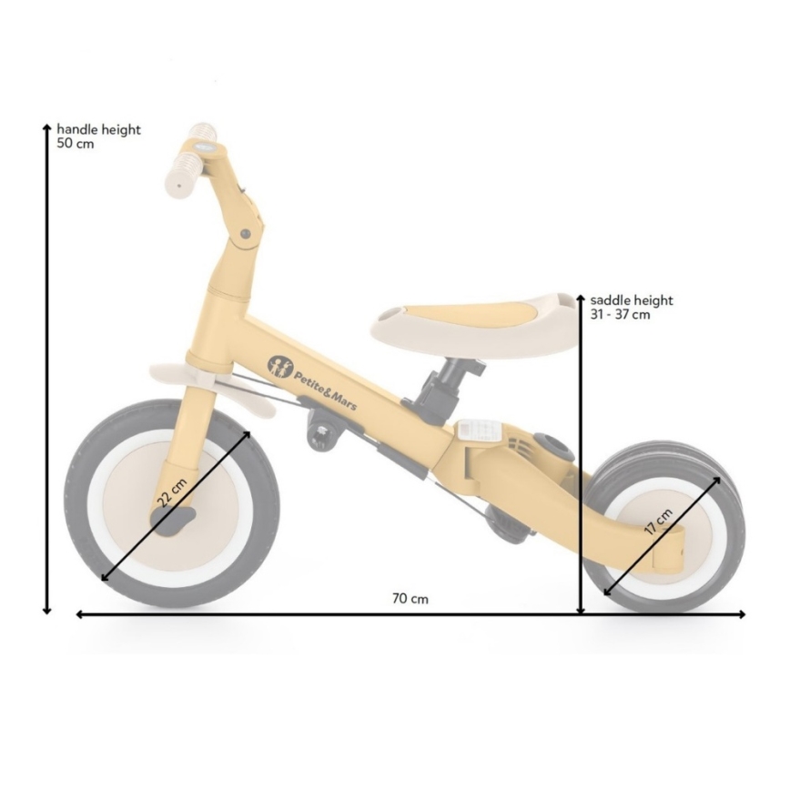 PETITE&MARS - Kinder-Dreirad 5-in-1 TURBO PLUS Desert Sand