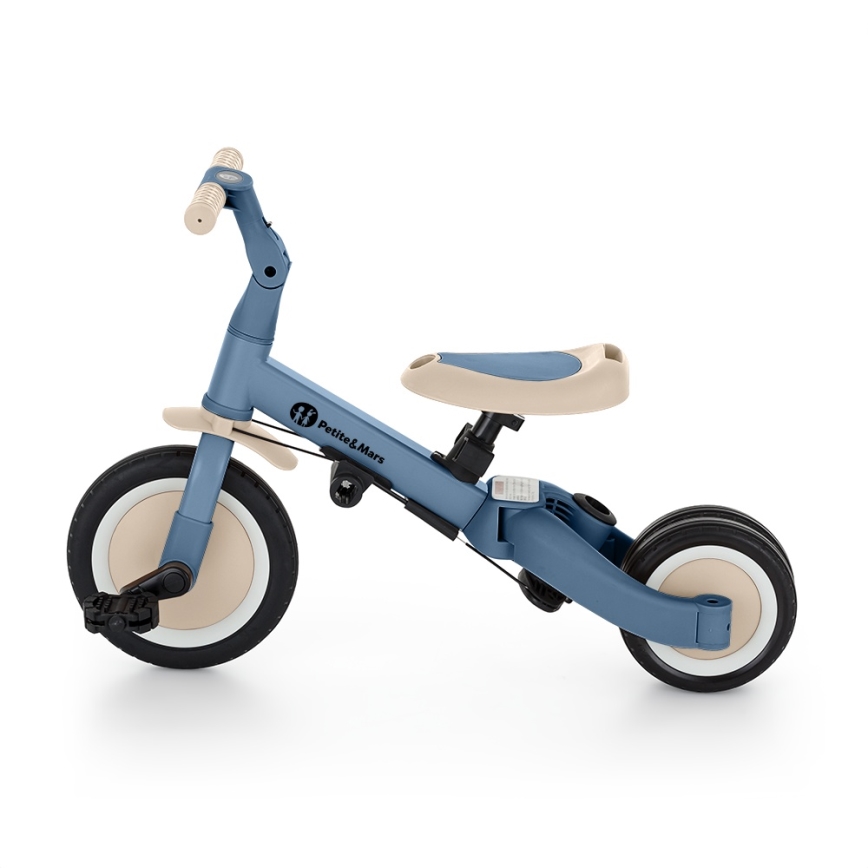 PETITE&MARS - Kinder-Dreirad 5-in-1 TURBO PLUS Ozeanblau