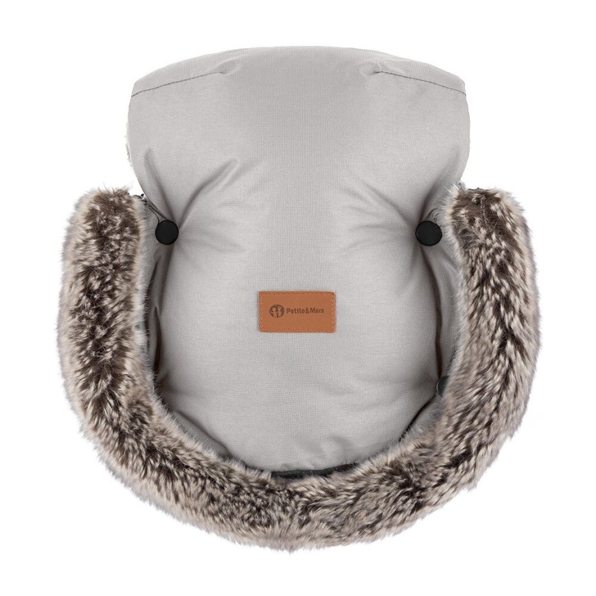 PETITE&MARS-LOT Chancelière pour bébé 4en1 ARCTIC + cache-mains pour poussette FURRY Champagne Shower