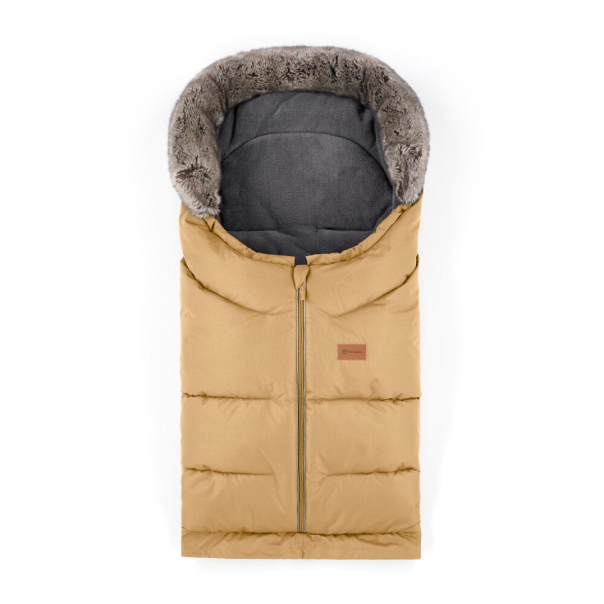 PETITE&MARS - LOT Chancelière pour bébé 4en1 ARCTIC + cache-mains pour poussette FURRY Elegant Caramel