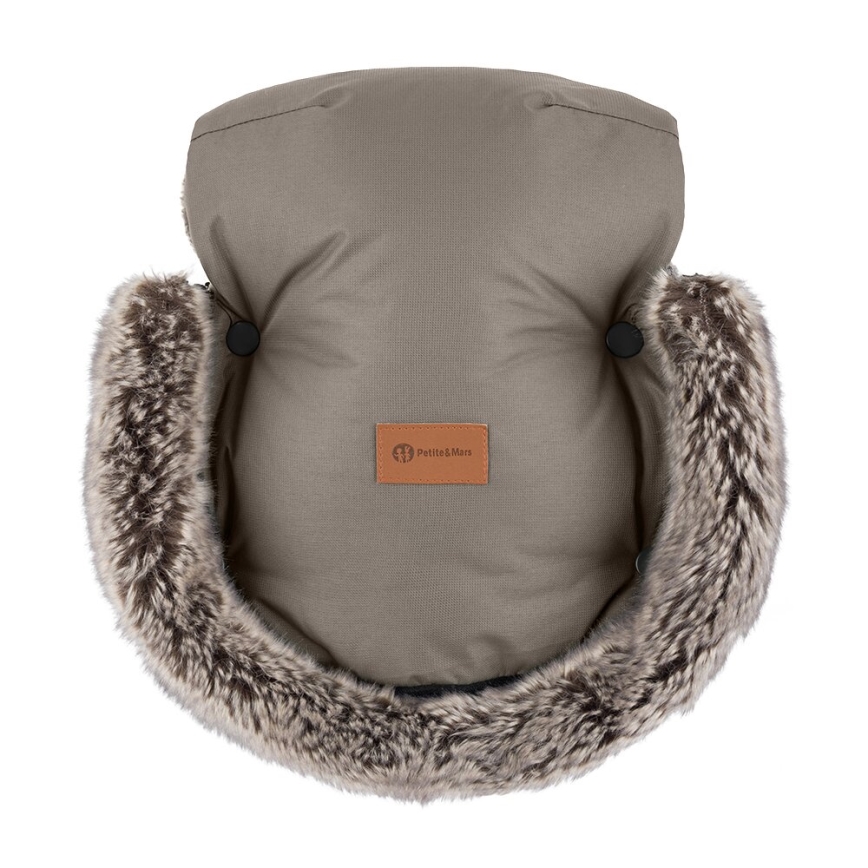 PETITE&MARS - LOT Chancelière pour bébé 4en1 ARCTIC + cache-mains pour poussette FURRY Mocha Mousse