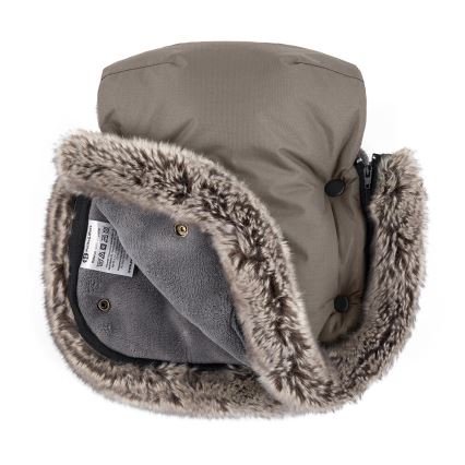 PETITE&MARS - LOT Chancelière pour bébé 4en1 ARCTIC + cache-mains pour poussette FURRY Mocha Mousse