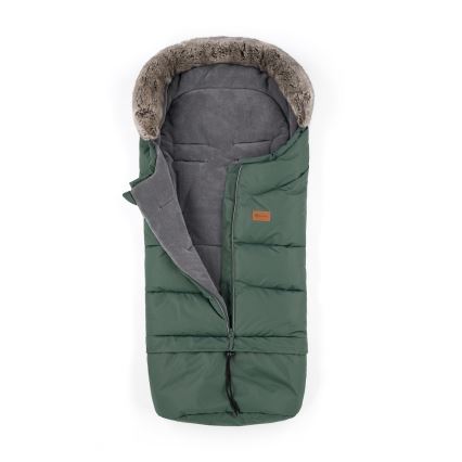 PETITE&MARS - LOT Chancelière pour bébé 4en1 ARCTIC + cache-mains pour poussette FURRY Veritable Khaki