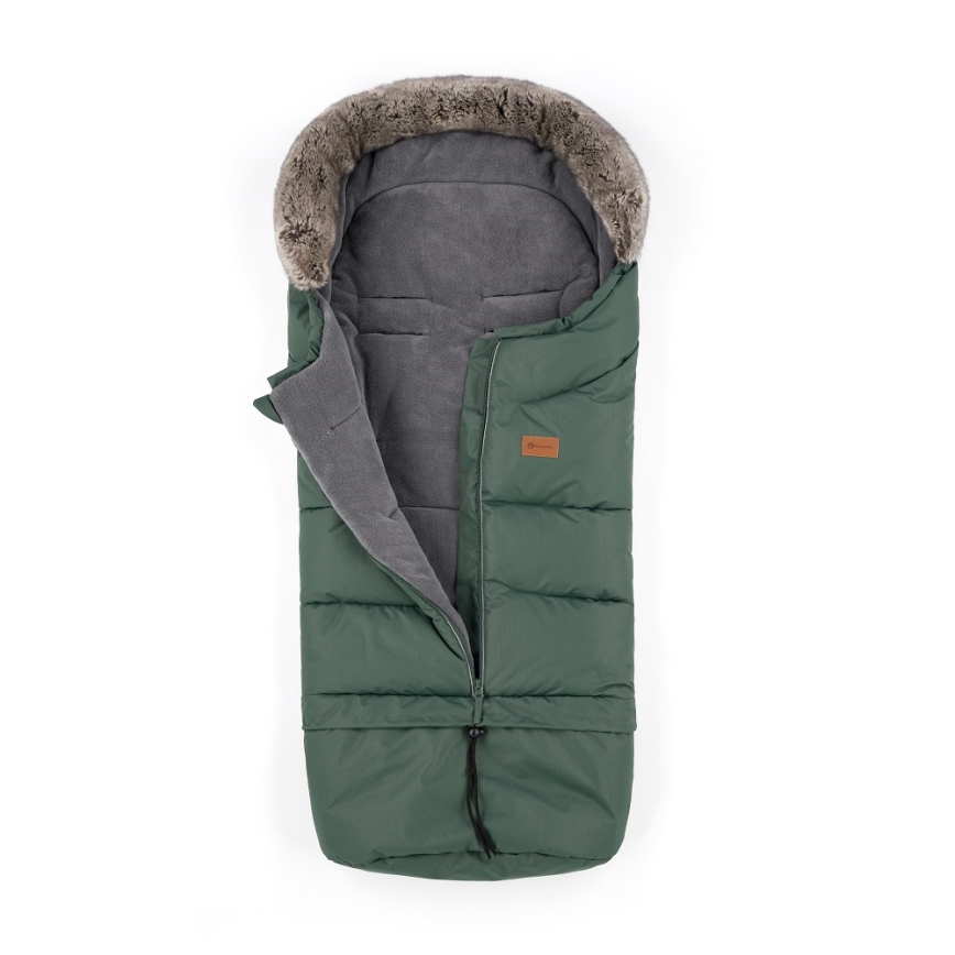 PETITE&MARS - LOT Chancelière pour bébé 4en1 ARCTIC + cache-mains pour poussette FURRY Veritable Khaki