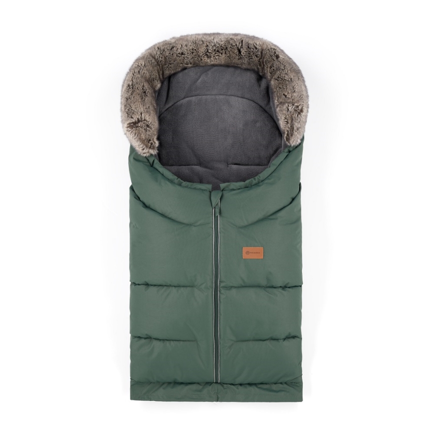 PETITE&MARS - LOT Chancelière pour bébé 4en1 ARCTIC + cache-mains pour poussette FURRY Veritable Khaki