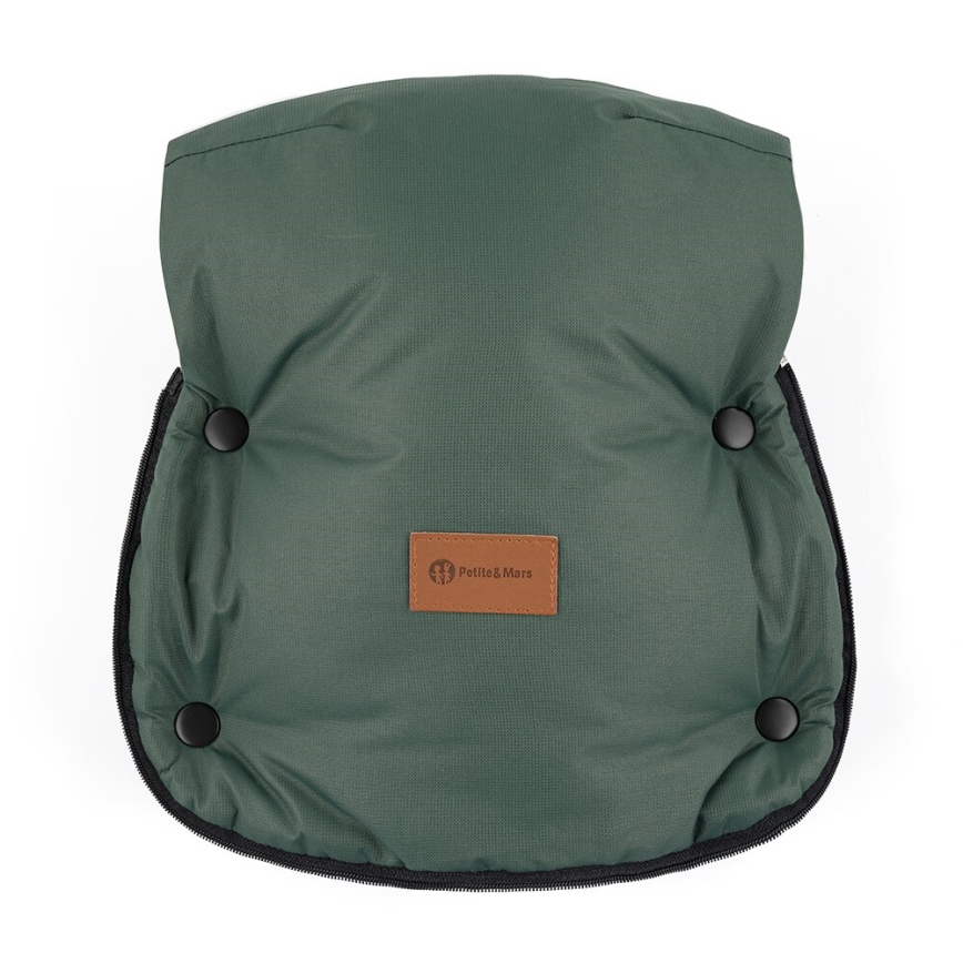 PETITE&MARS - LOT Chancelière pour bébé 4en1 ARCTIC + cache-mains pour poussette FURRY Veritable Khaki