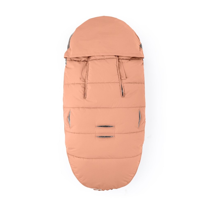 PETITE&MARS - LOT Chancelière pour bébé 4en1 COMFY + cache-mains pour poussette FURRY Pastel Peach