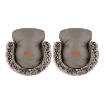 PETITE&MARS - Manchon de poussette FURRY Mocha Mousse