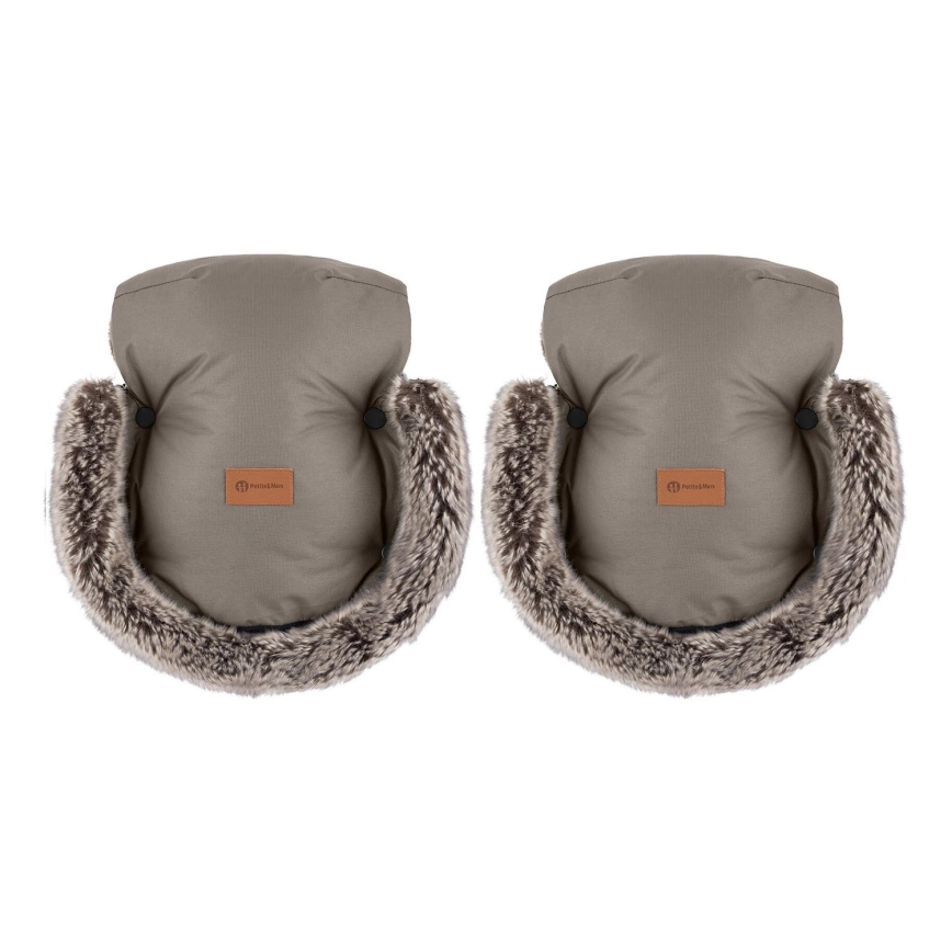 PETITE&MARS - Manchon de poussette FURRY Mocha Mousse