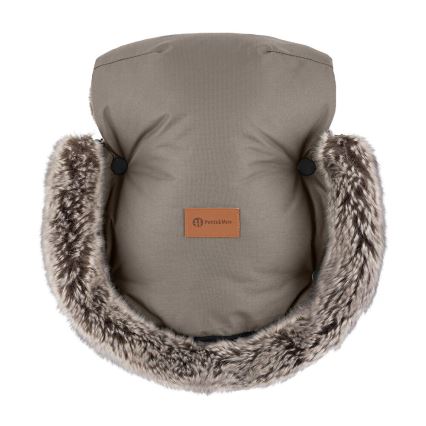PETITE&MARS - Manchon de poussette FURRY Mocha Mousse