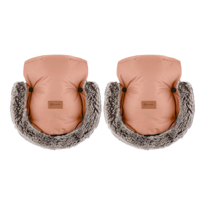 PETITE&MARS - Manchon de poussette FURRY Pastel Peach