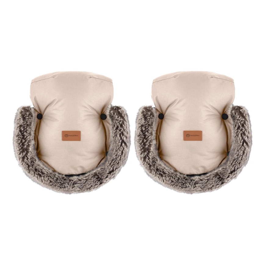PETITE&MARS - Manchon de poussette FURRY Rose Petal