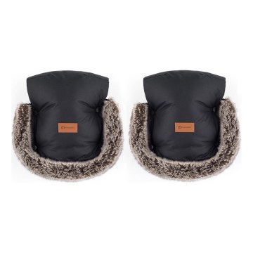 PETITE&MARS - Manicotto per passeggino FURRY Forever Black