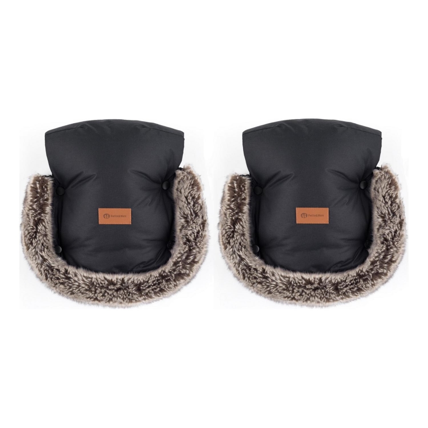 PETITE&MARS - Manicotto per passeggino FURRY Forever Black