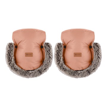PETITE&MARS - Manicotto per passeggino FURRY Pastel Peach