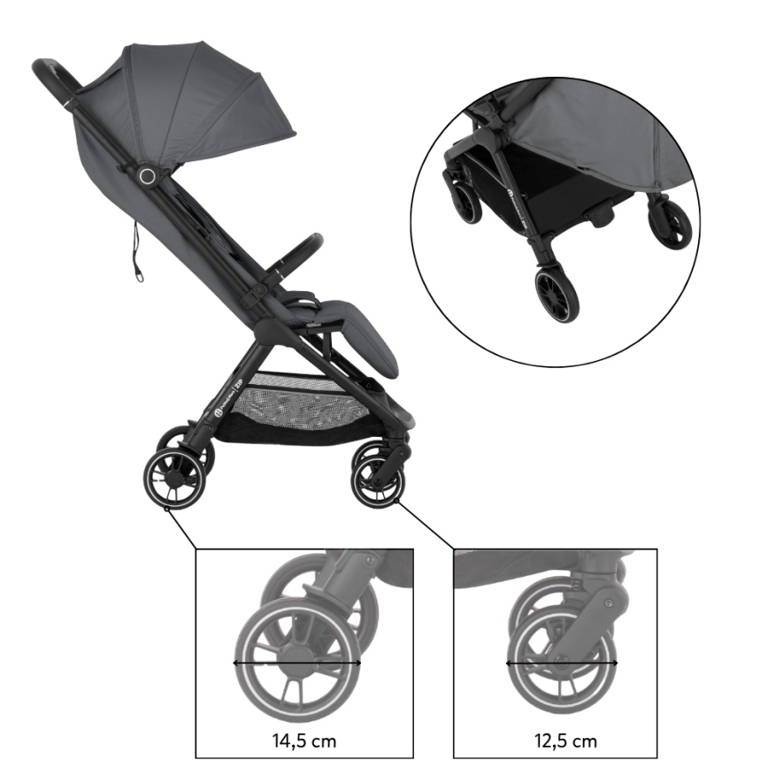 PETITE&MARS - Passeggino sportivo ZIP Antracite Fumé
