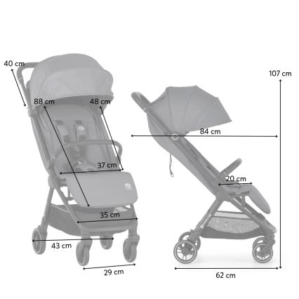 PETITE&MARS - Passeggino sportivo ZIP Grigio velluto