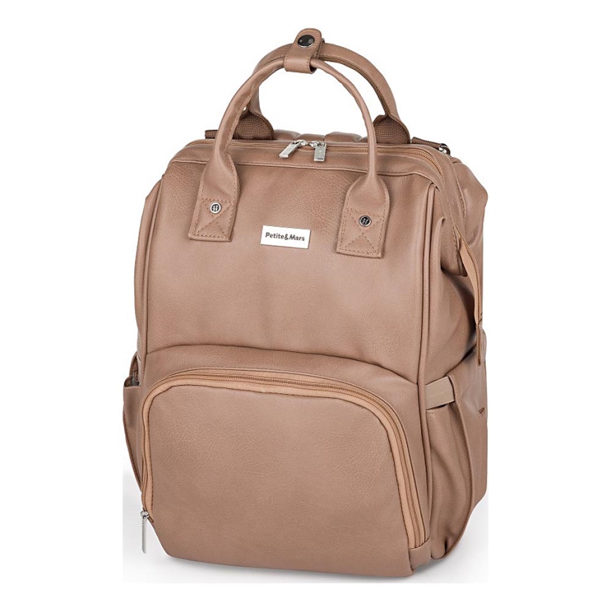 PETITE&MARS - Sac à dos à langer pour poussette JASPER marron