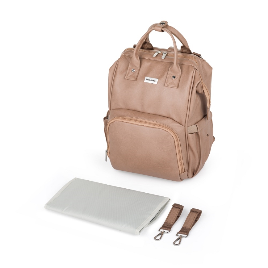 PETITE&MARS - Sac à dos à langer pour poussette JASPER marron