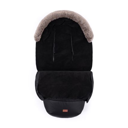 PETITE&MARS - SET Baby-Fußsack 4in1 COMFY + Kinderwagen-Handschuhe FURRY Forever Black