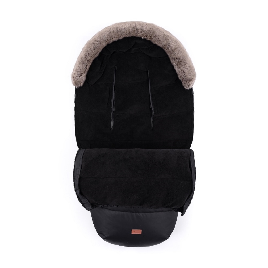 PETITE&MARS - SET Baby-Fußsack 4in1 COMFY + Kinderwagen-Handschuhe FURRY Forever Black
