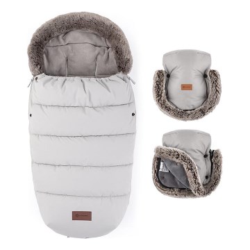 PETITE&MARS - SET Baby-Fußsack 4in1 COMFY + Kinderwagen-Handschuhe FURRY Champagne Shower