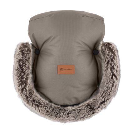 PETITE&MARS - SET Baby-Fußsack 4-in-1 COMFY + Handmuff für Kinderwagen FURRY Mocha Mousse