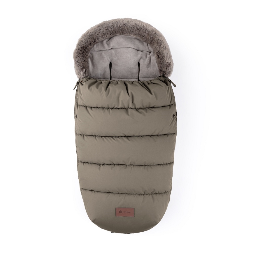 PETITE&MARS - SET Baby-Fußsack 4-in-1 COMFY + Handmuff für Kinderwagen FURRY Mocha Mousse
