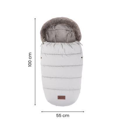 PETITE&MARS - SET Baby-Fußsack 4-in-1 COMFY + Handmuff für Kinderwagen FURRY Mocha Mousse