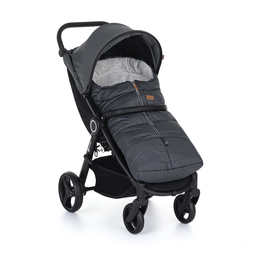 PETITE&MARS - SET Coprigambe 3in1 JIBOT + cuffie per passeggino JASIE grigio