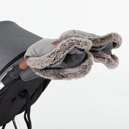 PETITE&MARS-SET Coprigambe per bambini 4in1 ARCTIC + stroller mano muffs FURRY Champagne Shower