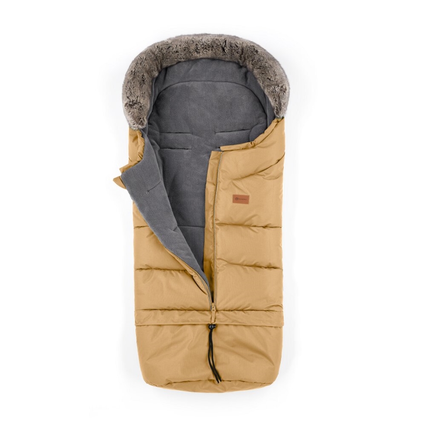 PETITE&MARS - SET Coprigambe per bambini 4in1 ARCTIC + stroller mano muffs FURRY Elegant Caramel