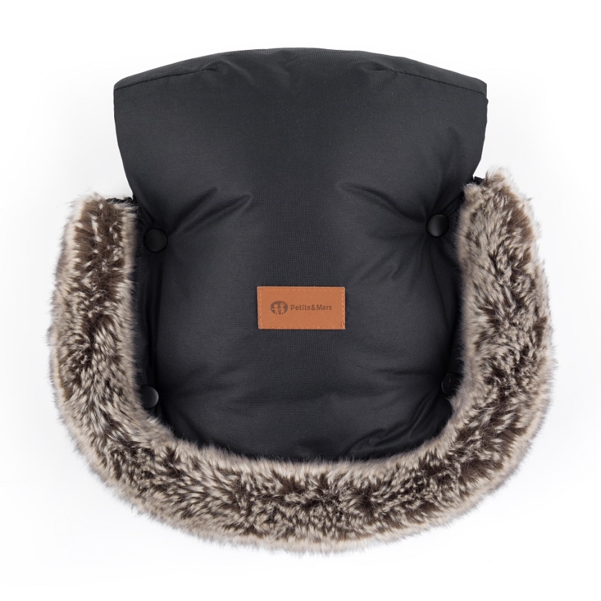 PETITE&MARS - SET Coprigambe per bambini 4in1 ARCTIC + stroller mano muffs FURRY Forever Black