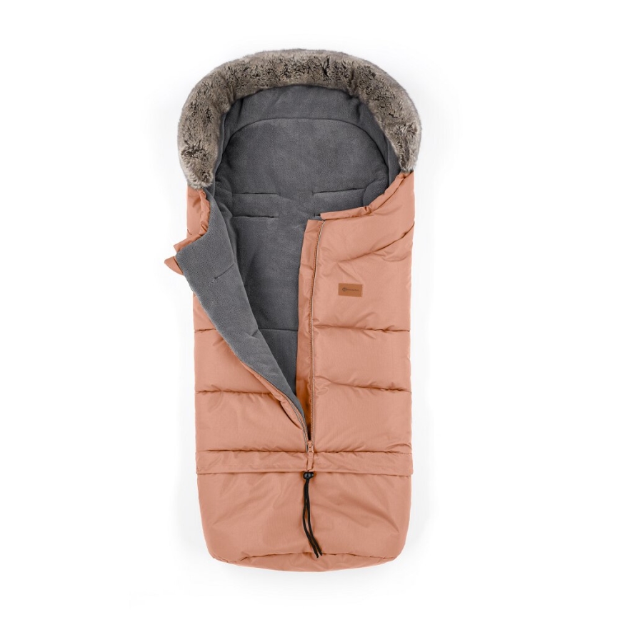 PETITE&MARS - SET Coprigambe per bambini 4in1 ARCTIC + stroller mano muffs FURRY Pastel Peach