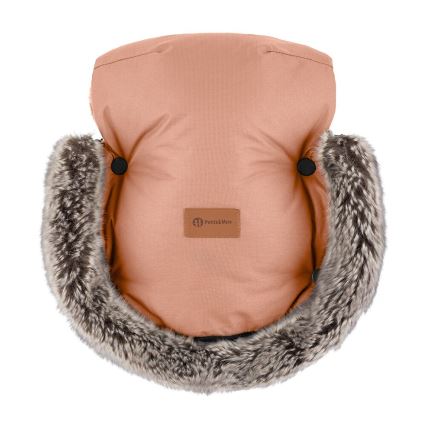 PETITE&MARS - SET Coprigambe per bambini 4in1 ARCTIC + stroller mano muffs FURRY Pastel Peach