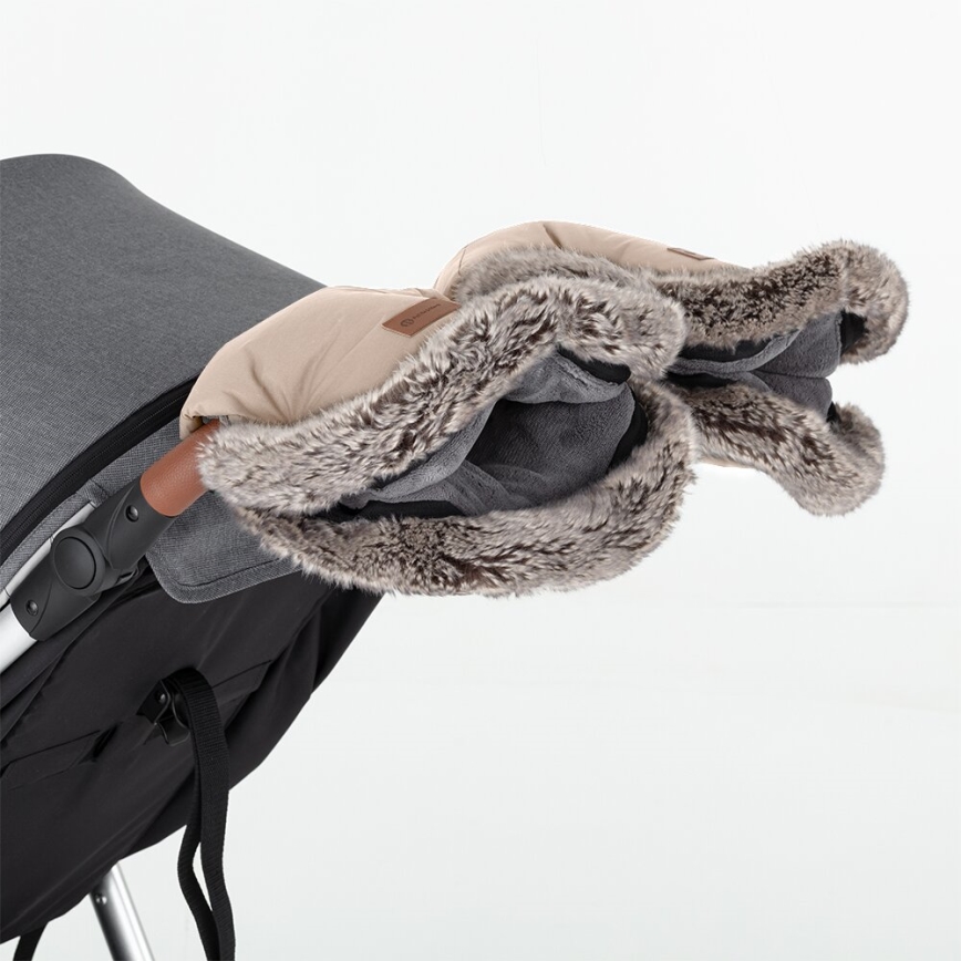 PETITE&MARS - SET Coprigambe per bambini 4in1 ARCTIC + stroller mano muffs FURRY Rosa Petal