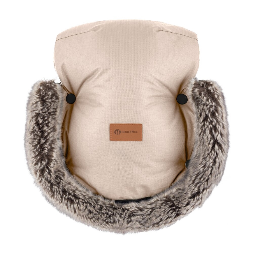 PETITE&MARS - SET Coprigambe per bambini 4in1 ARCTIC + stroller mano muffs FURRY Rosa Petal