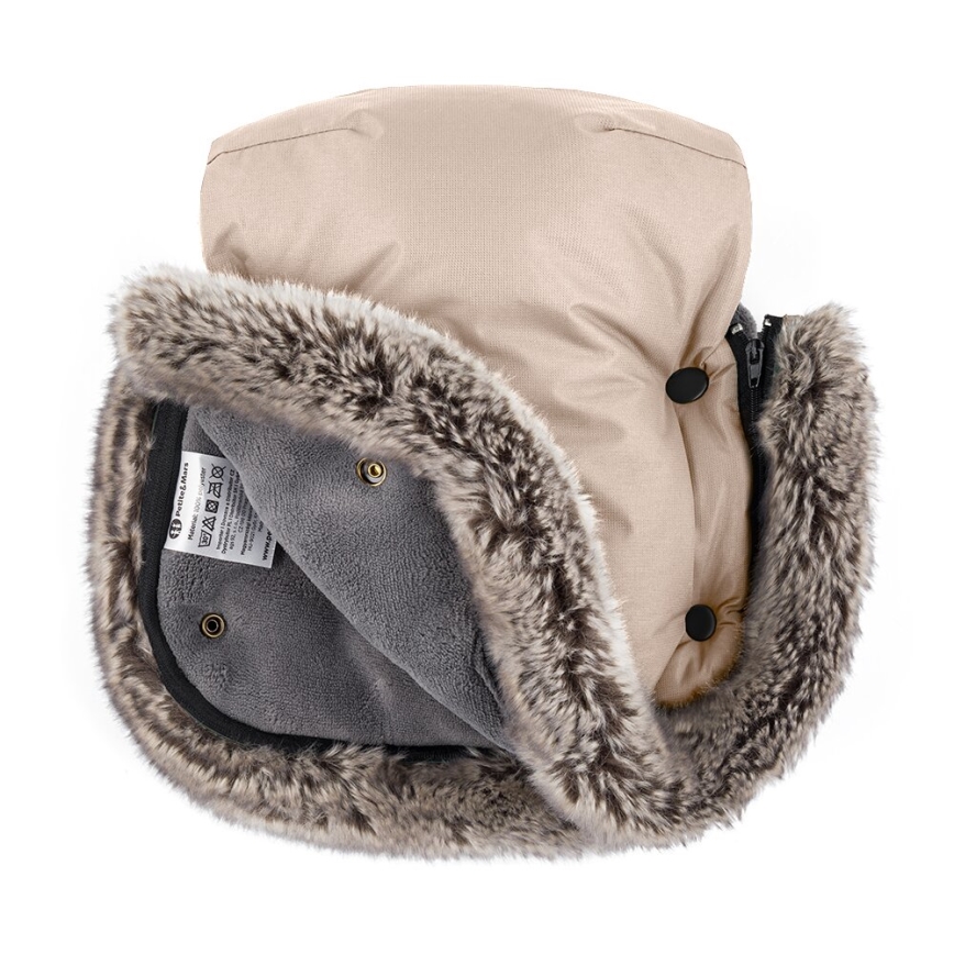 PETITE&MARS - SET Coprigambe per bambini 4in1 ARCTIC + stroller mano muffs FURRY Rosa Petal