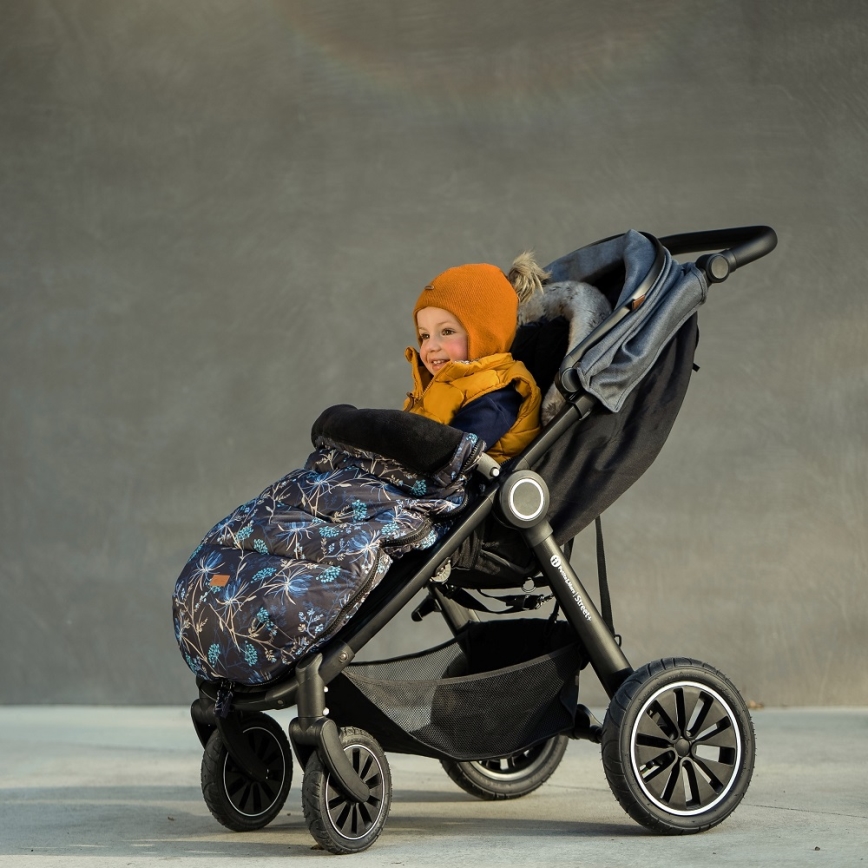 PETITE&MARS - SET Coprigambe per bambini 4in1 COMFY Stylish Beauty + stroller mano muffs FURRY Forever Black