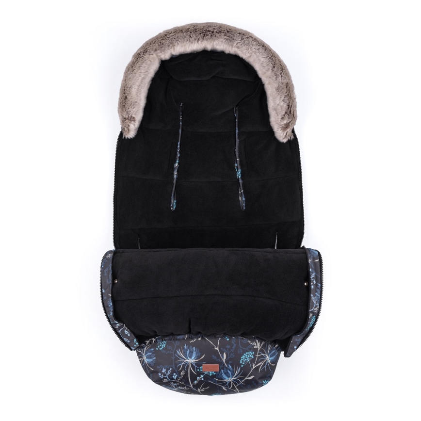 PETITE&MARS - SET Coprigambe per bambini 4in1 COMFY Stylish Beauty + stroller mano muffs FURRY Forever Black