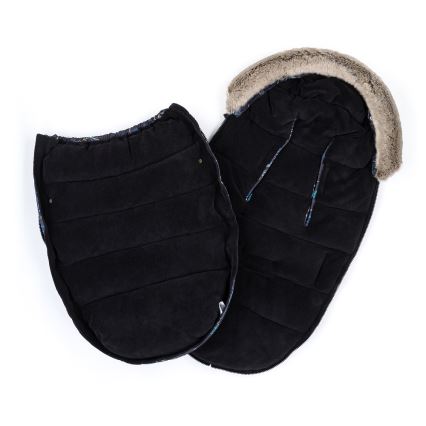 PETITE&MARS - SET Coprigambe per bambini 4in1 COMFY Stylish Beauty + stroller mano muffs FURRY Forever Black
