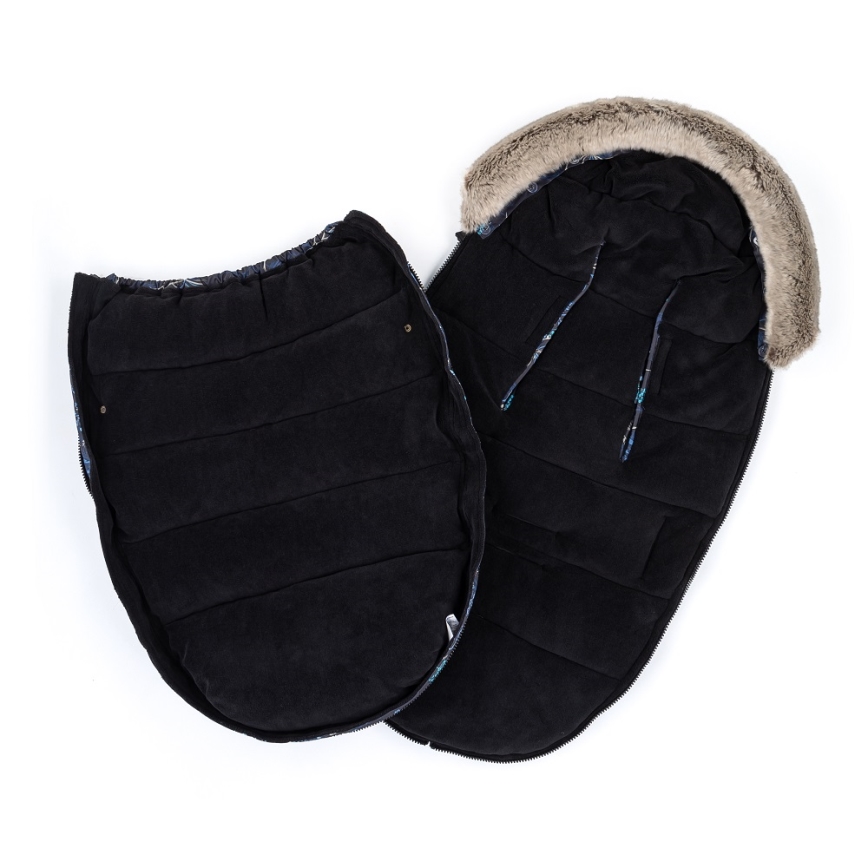 PETITE&MARS - SET Coprigambe per bambini 4in1 COMFY Stylish Beauty + stroller mano muffs FURRY Forever Black