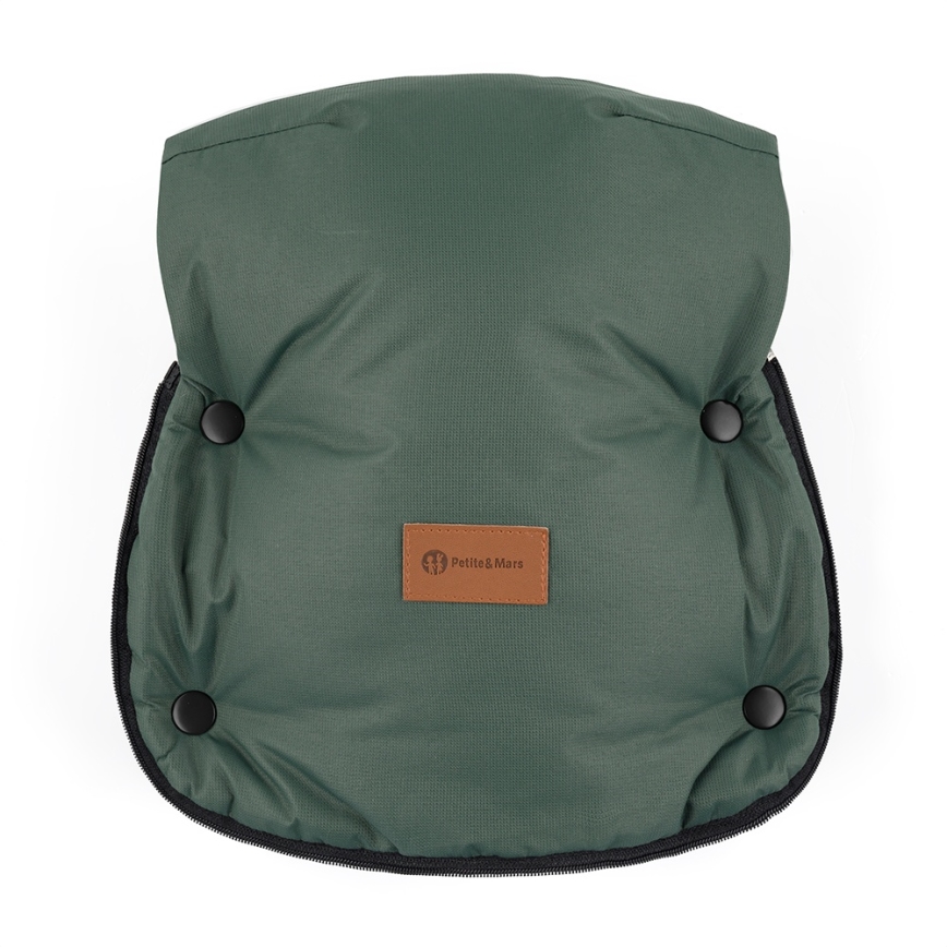 PETITE&MARS - SET Sacco nanna per bambini 4 in 1 COMFY + muffole per passeggino FURRY Khaki