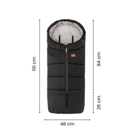 PETITE&MARS - SET Sacco nanna 3 in 1 JIBOT + muffole per passeggino JASIE grigio chiaro